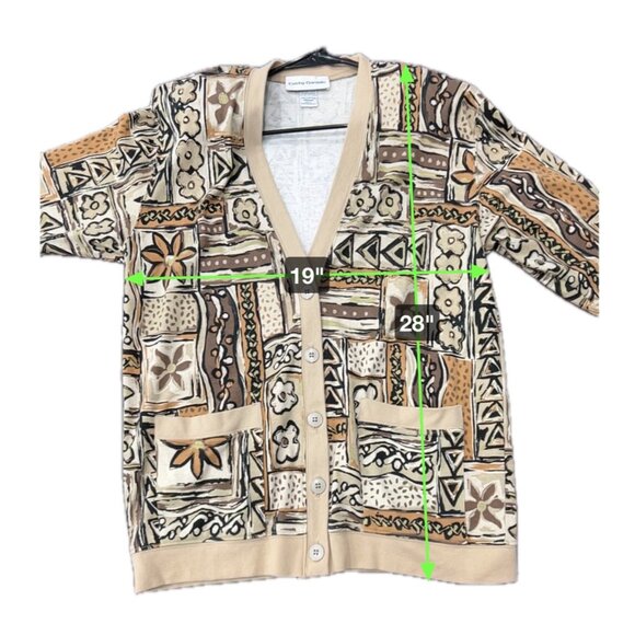 Cathy Daniels Womens Medium Abstract Cardigan Sweater Sz M - Picture 7 of 7